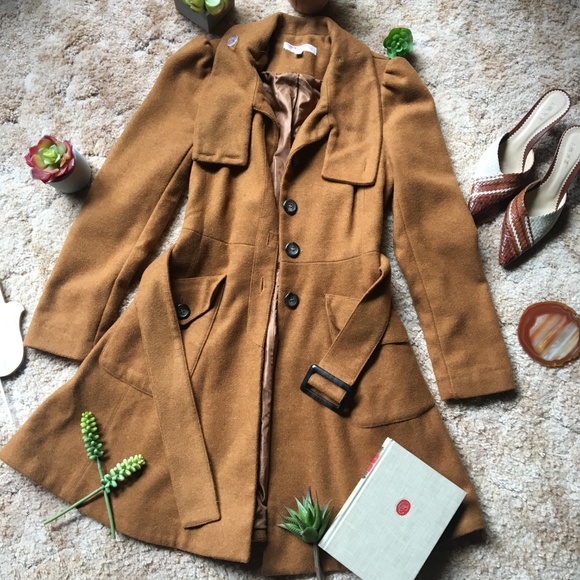 ASOS Petite Jackets & Blazers - {ASOS Petite} Classic Tan Wool Belted Jacket, 0P